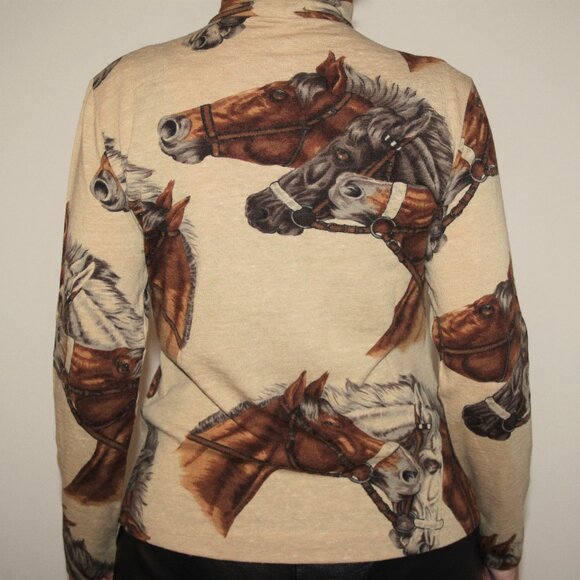 Ritz Saddler Italy Knit Top Iconic Equestrian Turtleneck Wool Blend VTG Sz44 - Picture 1 of 12